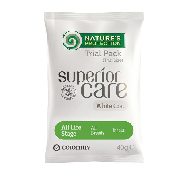 Nature's Protection, Superior Care Futterprobe - Trockenfutter mit Insekt - Alle Altersstufen, Alle Rassen, Weißes Fell