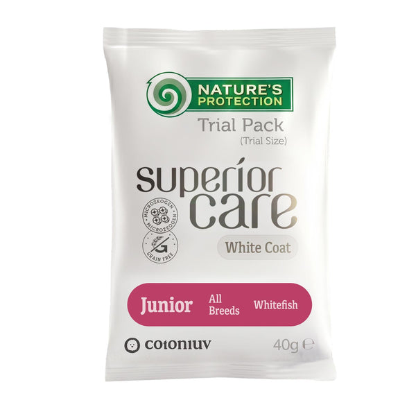 Nature's Protection, Superior Care Food Sample - Grain-Free Dry Food with White Fish - Junior, All Breeds, White Coat