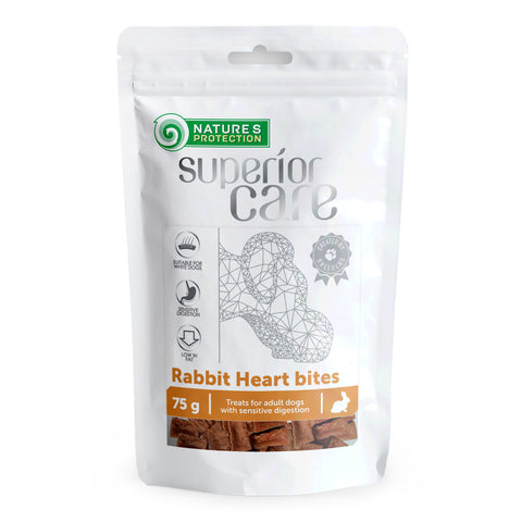 NATURES PROTECTION Superior Care Snack for White Dogs Kaninchenherz Stückchen - 75g