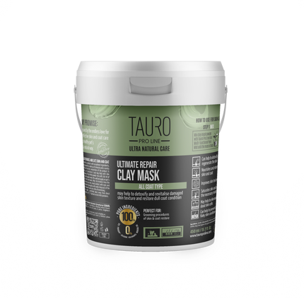 TAURO PRO LINE Ultra Natural Care Ultimate Repair Clay Mask for dogs and cats, ultimate repair clay mask for dogs and cats skin and coat, 450 g