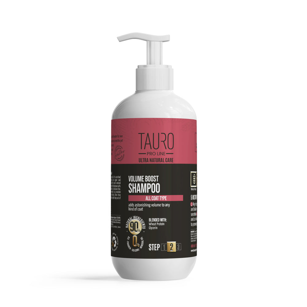 Tauro Pro Line, Ultra Natural Care, Volume Boost Shampoo – für Fell von Hunden und Katzen