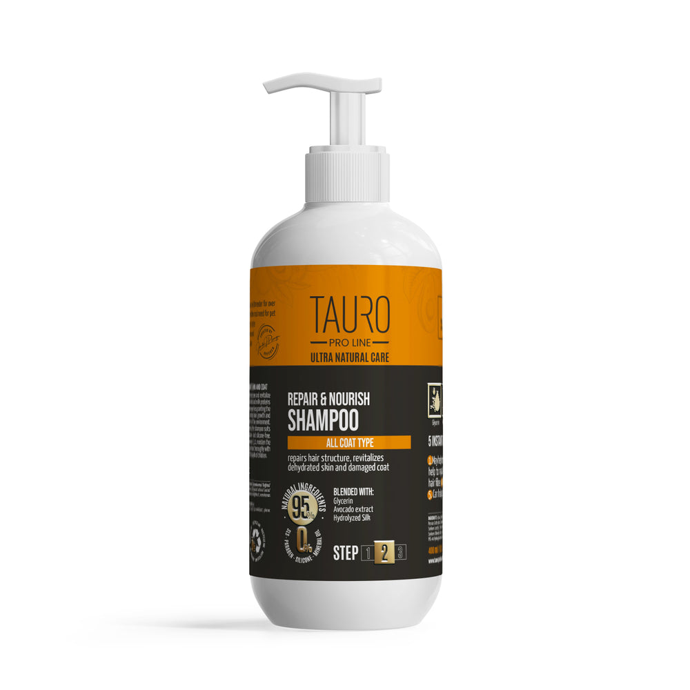 Tauro Pro Line, Ultra Natural Care, Repair & Nourish Shampoo – für Haut & Fell von Hunden und Katzen