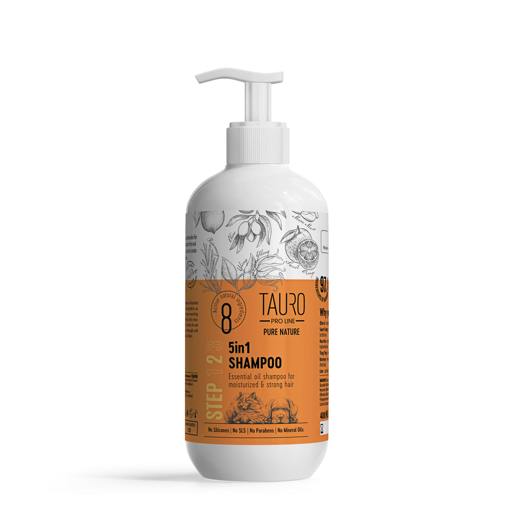 Tauro Pro Line, Pure Nature 5-in-1 Shampoo – Moisturizing for Dogs & Cats