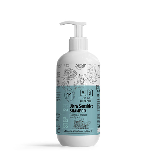 TAURO PRO LINE Pure Nature Ultra Sensitive, coat shampoo for dogs and cats with sensitive skin, 400 ml