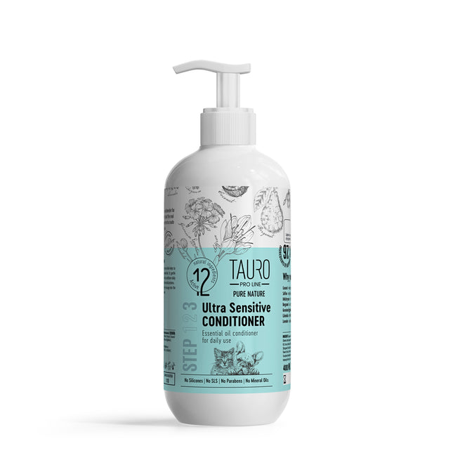 TAURO PRO LINE Pure Nature Ultra Sensitive, coat conditionier for dogs and cats with sensitive skin, 400 ml