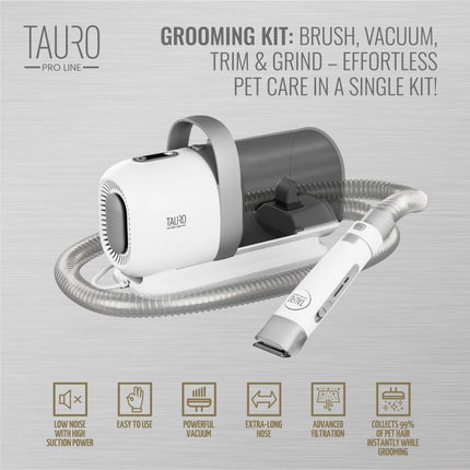 TAURO PRO LINE 7in1 pet grooming kit with pet hair vacuum, EU plug