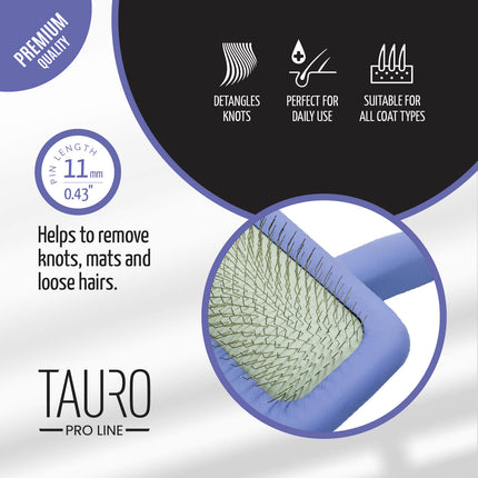 TAURO PRO LINE Brush, wooden, rectangular shape, teeth 11 mm