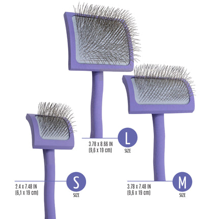 TAURO PRO LINE – Gebogene Holzbürste rechteckig – 25 mm Edelstahlstifte, ergonomisch & antistatisch
