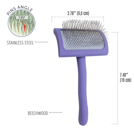 TAURO PRO LINE wooden brush, curved, rectangular, pins 25 mm