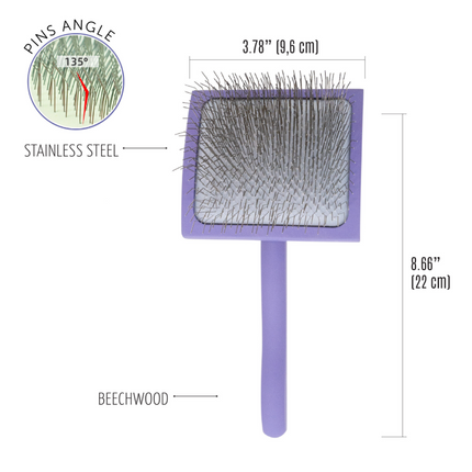 TAURO PRO LINE wooden brush, curved, rectangular, pins 25 mm