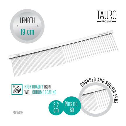 TAURO PRO LINE Comb, metallic, M, 19 cm