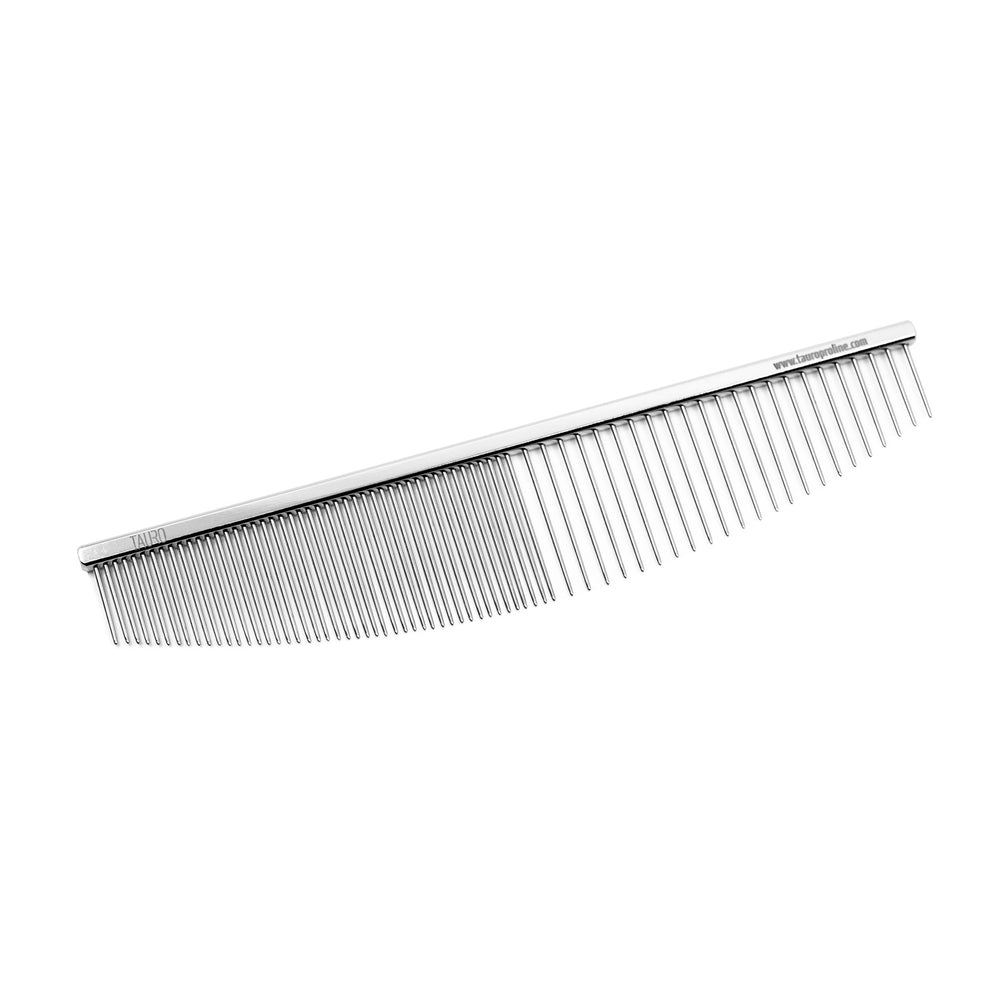 Tauro Pro Line, Ovaler Metallkamm – breite & feine Zahnung, antistatisch, verchromt & feuchtigkeitsresistent