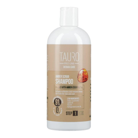 TAURO PRO LINE Derma Care Amber Scrub Shampoo for dogs and cats, exfoliating shampoo for dogs and cats, 400 ml