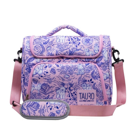 Sac de toilettage TAURO PRO LINE, universel, avec poignée réglable, design personnalisé, rose, 25x30,5x18,5 cm
