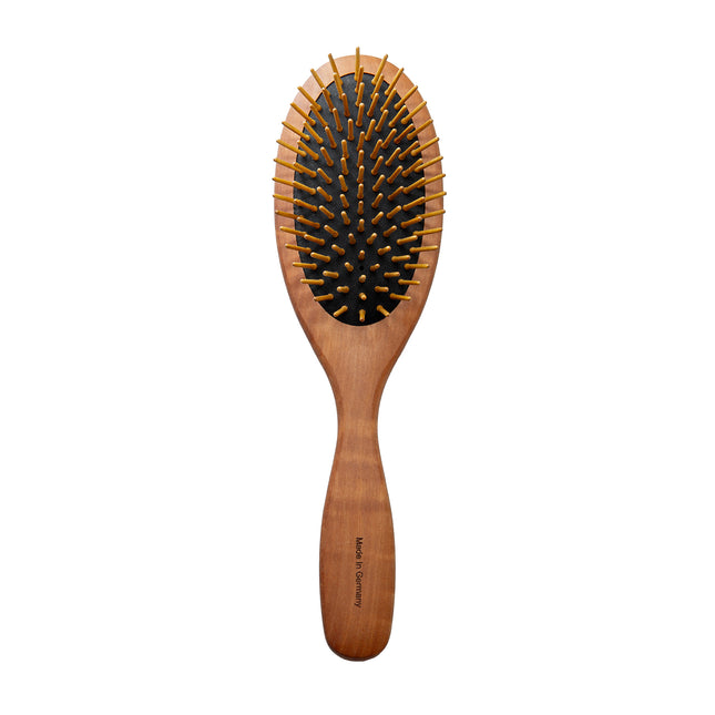 TAURO PRO LINE Brush, pear wood, 16 mm wooden teeth, antistatic, light brown, oval shape