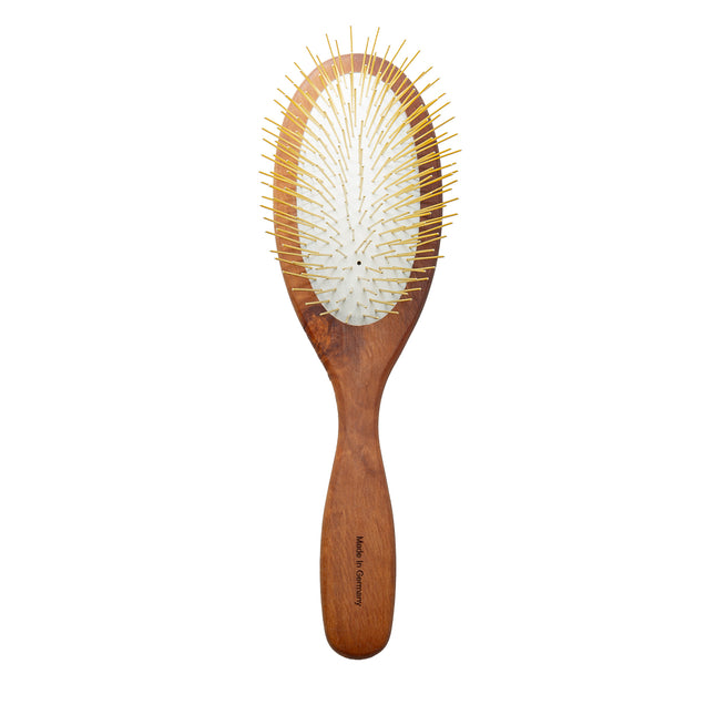 TAURO PRO LINE Brush, pear wood, stainless steel teeth, brown, oval shape
