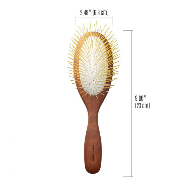 TAURO PRO LINE Brush, pear wood, stainless steel teeth, brown, oval shape