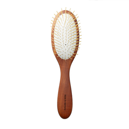 TAURO PRO LINE Brush, pear wood, stainless steel teeth, brown, oval shape