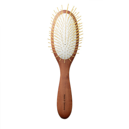 TAURO PRO LINE Brush, pear wood, stainless steel teeth, brown, oval shape