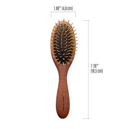 TAURO PRO LINE Brush, pear wood, 16 mm wooden teeth, antistatic, light brown, oval shape