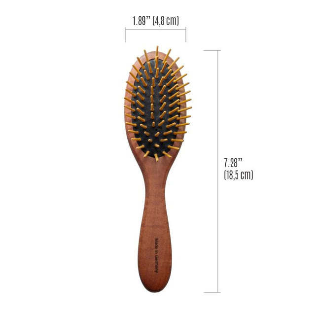 TAURO PRO LINE Brush, pear wood, 16 mm wooden teeth, antistatic, light brown, oval shape