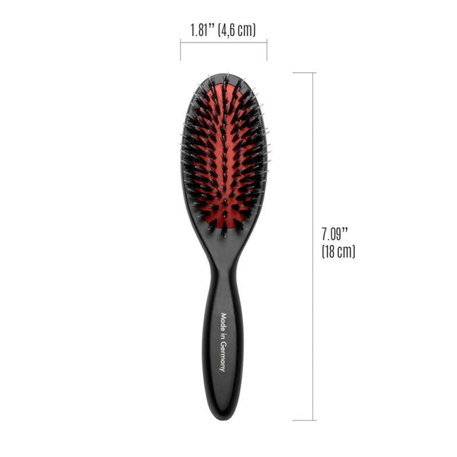 TAURO PRO LINE Brush, beech wood, 16 mm boar bristles with nylon teeth, black, oval shape