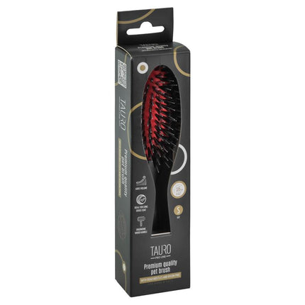 TAURO PRO LINE Brush, beech wood, 16 mm boar bristles with nylon teeth, black, oval shape