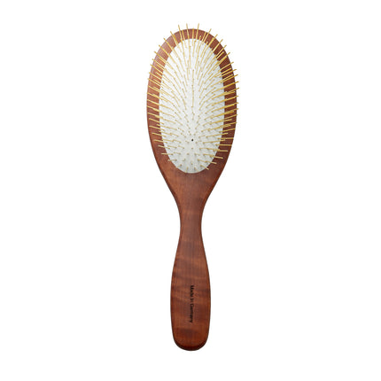 TAURO PRO LINE Brush, pear wood, stainless steel teeth, brown, oval shape