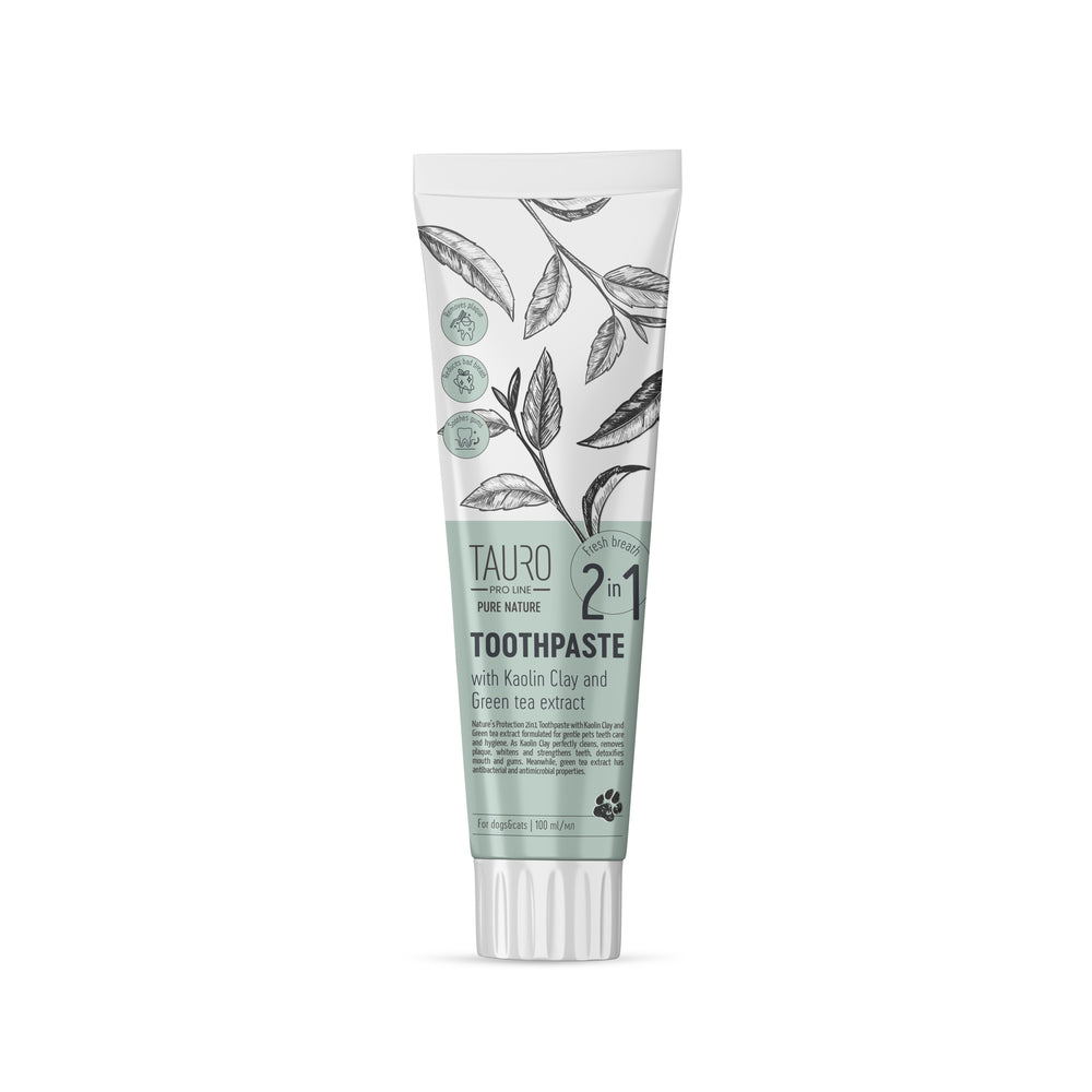 Tauro Pro Line, Pure Nature Zahncreme - mit Kaolin, Zeolith & Grüntee-Extrakt, für Hunde & Katzen