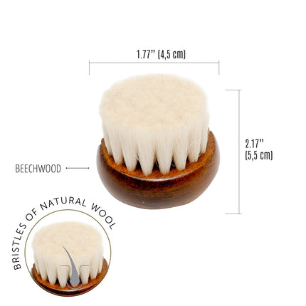 TAURO PRO LINE Powder brush, wooden, with natural wool bristles, 4.5 x 5.5 cm