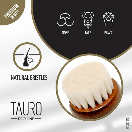 TAURO PRO LINE Powder brush, wooden, with natural wool bristles, 4.5 x 5.5 cm