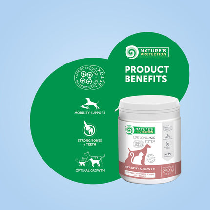 Nature's Protection Healthy Growth - Nahrungsergänzung für Welpen & Kitten, für Zähne, Gelenke & Knochen