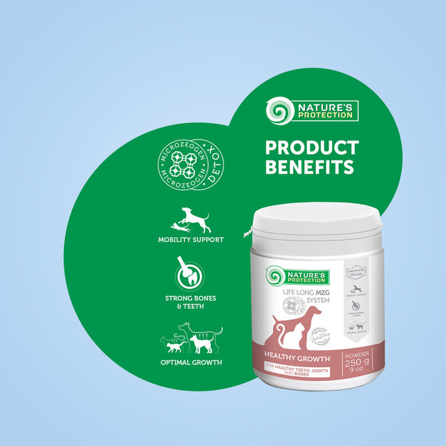Nature's Protection Healthy Growth - Nahrungsergänzung für Welpen & Kitten, für Zähne, Gelenke & Knochen
