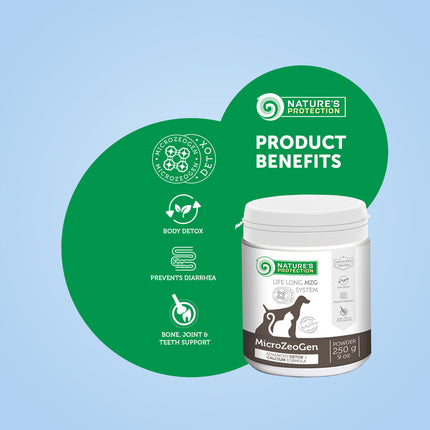 Nature's Protection MicroZeoGen - Nahrungsergänzung für Hunde & Katzen, mit Calcium