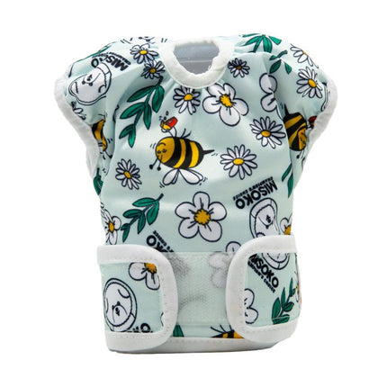 Misoko Hündinnenwindel - Wiederverwendbar mit Bienen-Motiv, Hellblau, 1 Stück