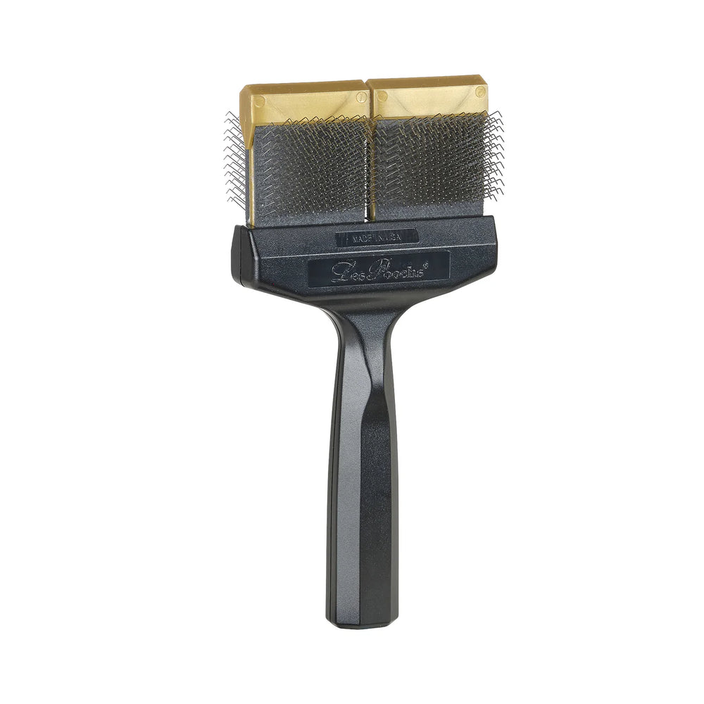 LES POOCHS - Brosse dorée / Ferme mais douce - Idéale pour la finition des pelages sensibles - Largeur 9 cm