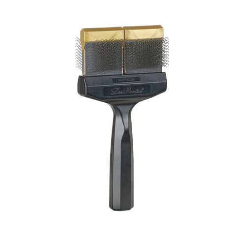 LES POOCHS - Brosse dorée / Ferme mais douce - Idéale pour la finition des pelages sensibles - Largeur 9 cm