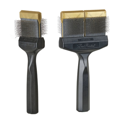 LES POOCHS - Brosse dorée / Ferme mais douce - Idéale pour la finition des pelages sensibles - Largeur 9 cm