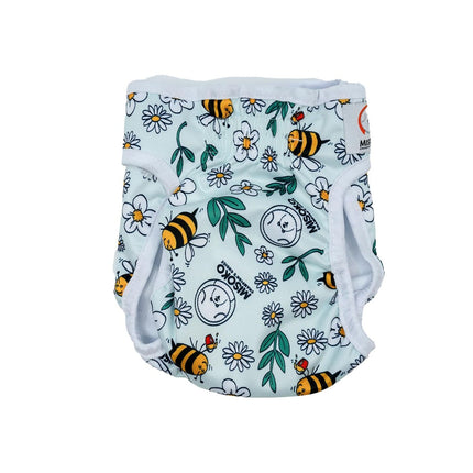 Misoko Hündinnenwindel - Wiederverwendbar mit Bienen-Motiv, Hellblau, 1 Stück