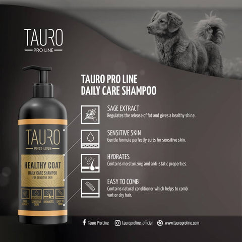 TAURO PRO LINE Healthy Coat, Daily Care Shampoo For Dogs And Cats - 1L