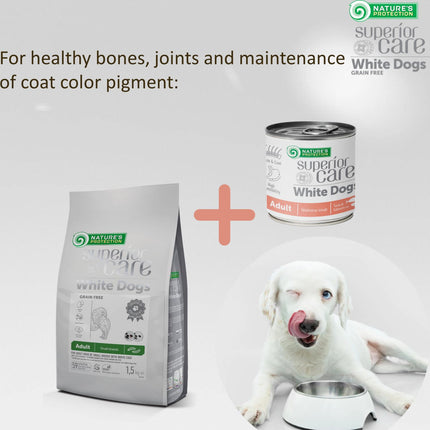 Nature's Protection Superior Care White Dogs Nahrungsergänzung - Suppe für erwachsene Hunde, Alle Rassen, mit Lachs und Thunfisch, 140ml