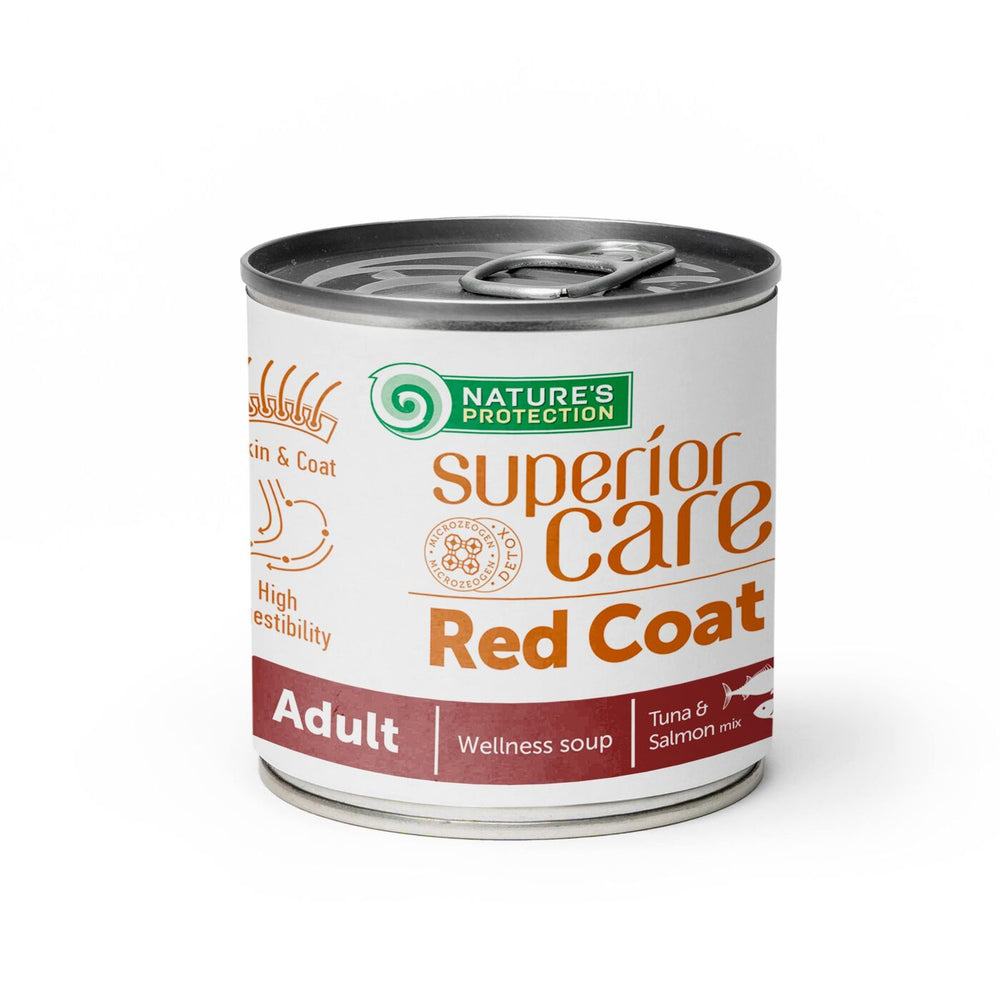 Nature's Protection, Superior Care Wellnes Soup - Soupe Complémentaire au Saumon & au Thon, Adulte, Toutes Races, Pelage Roux