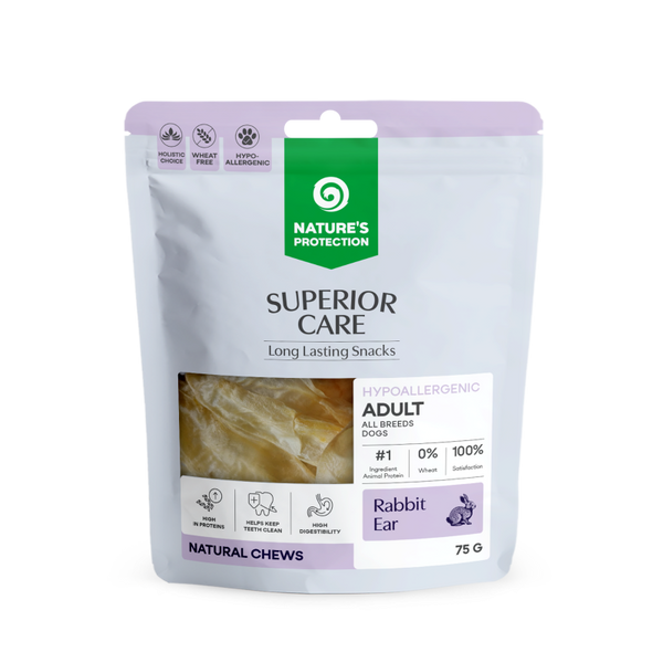Nature's Protection Superior Care - Weizenfreier Snack mit Kaninchenohren - Erwachsen, Alle Rassen, Alle Felltypen