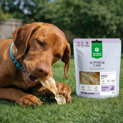 Nature's Protection Superior Care - Weizenfreier Snack mit Kaninchenohren für ausgewachsene Hunde aller Rassen