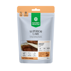 Nature's Protection Superior Care - Weizenfreier Snack mit Kaninchenohren & Entenfleisch-Füllung für ausgewachsene Hunde aller Rassen