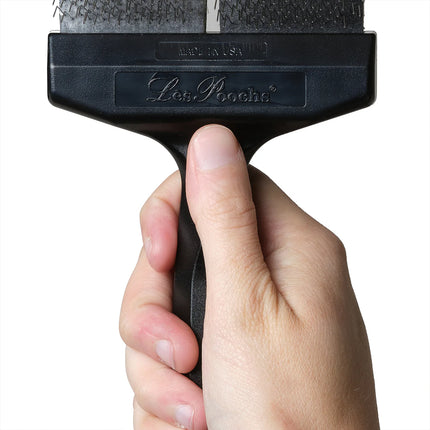 LES POOCHS - Brosse dorée / Ferme mais douce - Idéale pour la finition des pelages sensibles - Largeur 9 cm