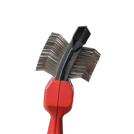 LES POOCHS - Brosse Rouge / Extrêmement résistante - Brosse spéciale pour défaire les nœuds et le feutre - Largeur 9 cm