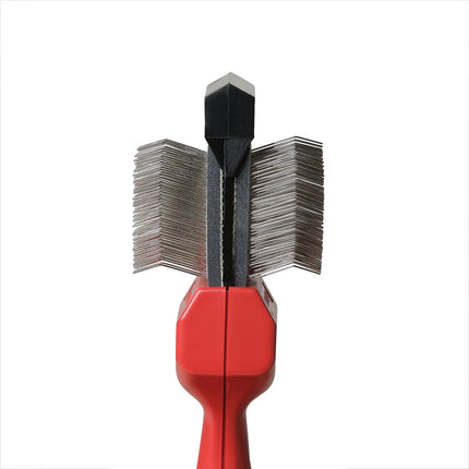 LES POOCHS - Brosse Rouge / Extrêmement ferme - Brosse spéciale pour défaire les nœuds et le feutre - Simple 9 cm