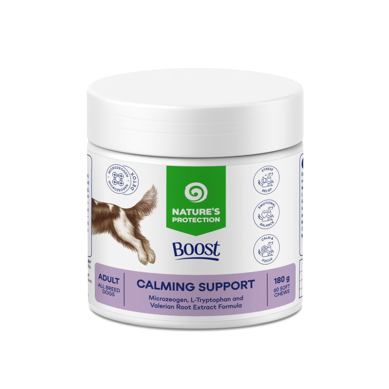 Nature's Protection, Boost Calming Support Soft Chews - Complément alimentaire pour le soutien du système nerveux - Adulte, Toutes races, Tous types de poils