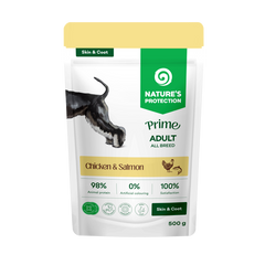 Nature's Protection, Prime Skin & Coat - Nassfutter mit Lachs & Huhn zur Unterstützung von Haut & Fell für ausgewachsene Hunde aller Rassen